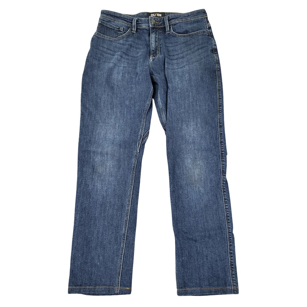 DUER Men's Fireside Denim L2X Relaxed Taper Fleece Lined Performance Jeans 31x34